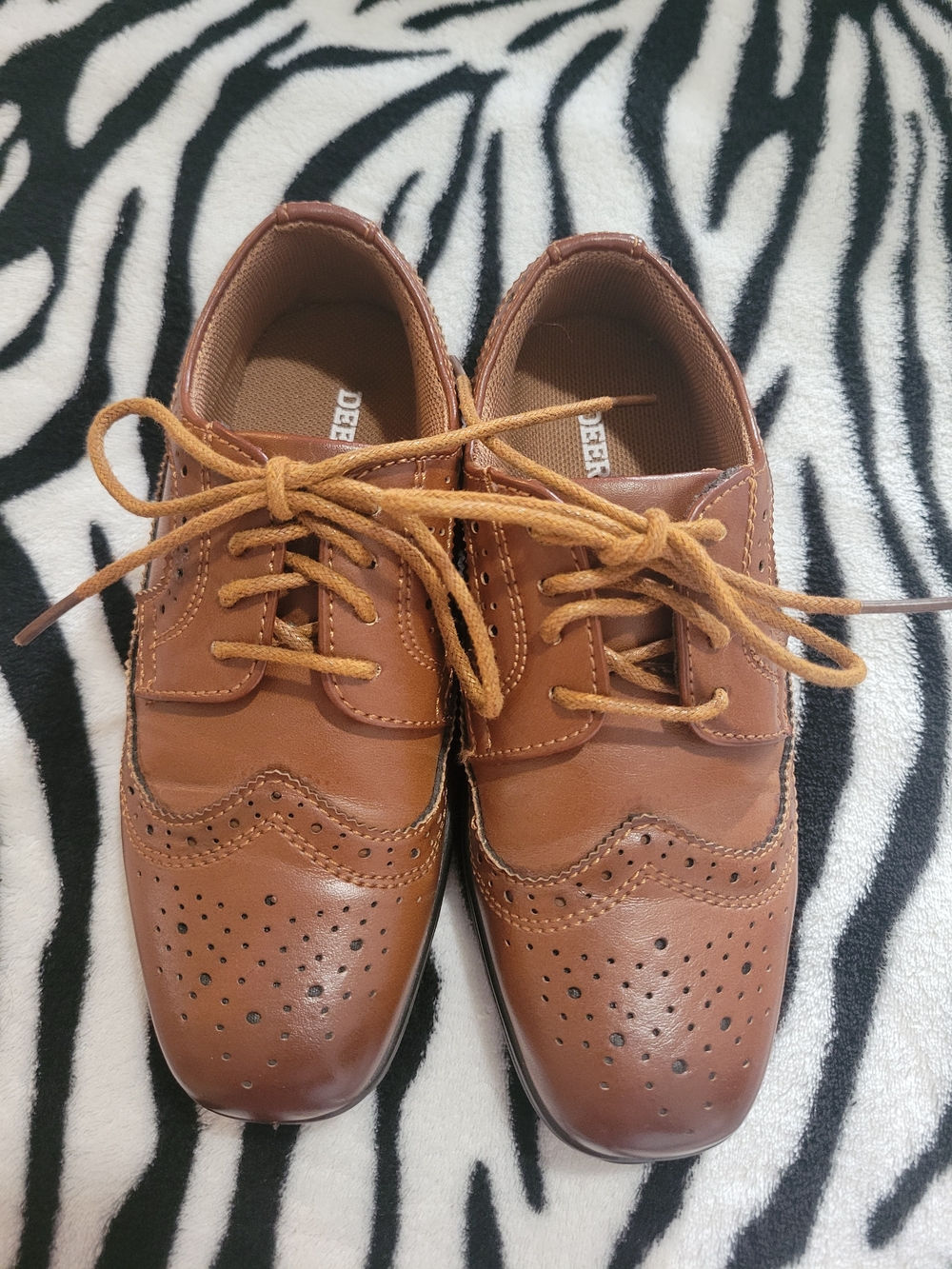 Deer Stags Toddlers' Brown Wingtip Dress Shoes